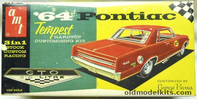 AMT 1/25 1964 Pontiac Tempest GTO Hardtop 3 in 1 Kit - Stock / Custom / Racing, 5624-150 plastic model kit